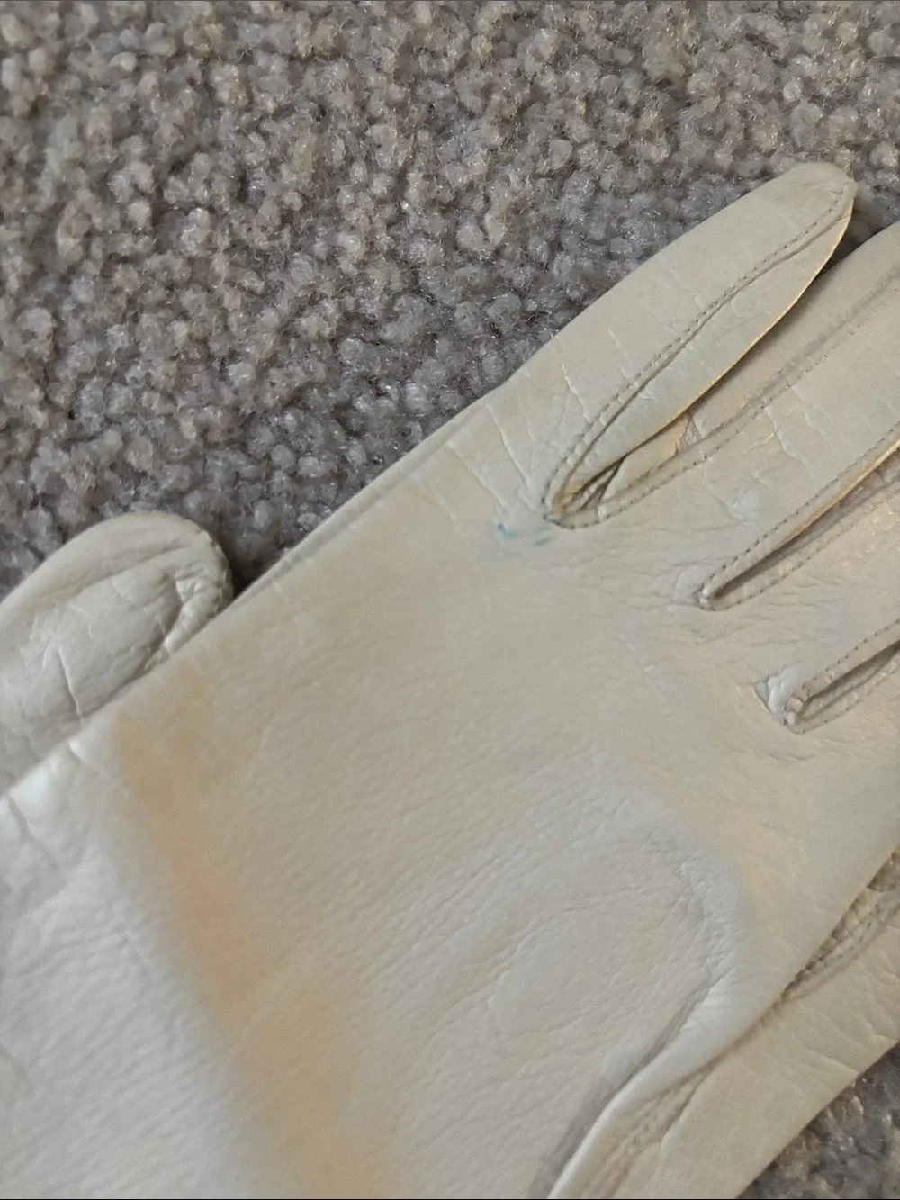 Vintage Women's Long Leather Gloves - Cream size XS